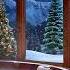 Snowy Mountain Lodge Christmas Crackling Fireplace Ambience With Bubbling Hot Tub And Falling Snow