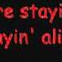 Stayin Alive Bee Gees Lyrics YouTube Flv