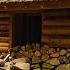 Hidden And Warm House In The Forest Made Of Logs And Stones