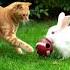 The Cutest Football Match In The Garden CatVsBunny AnimalFootball CutePetMatch Youtubeshorts