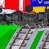 踏切アニメ いたずら電車 5 TRAIN RAINBOW COLORS VS WATER TUNNEL Fumikiri 3D Railroad Crossing Animation 1
