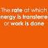 Power Definition GCSE Physics