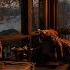 Rain In Cozy Cabin With Warm Fireplace And Gentle Rain On Lakeside To Relaxation Study And Sleeping