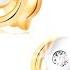 Bijuterii Cercei Din Aur De 14K Diamant Transparent în Cerc Bicolor