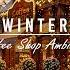 December Jazz Instrumental Music For Stress Relief Cozy Winter Cafe Shop Ambience With Snow Falling