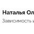 Лекция Зависимость и независимость Наталья Олифирович