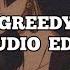 Greedy Tate Mcrae Edit Audio